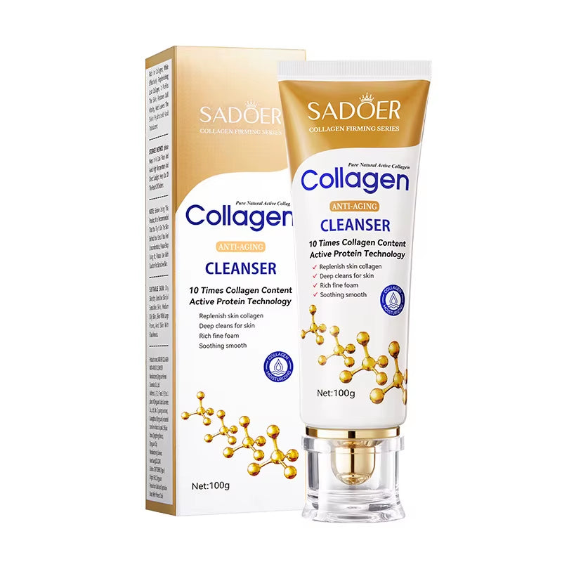 SADOER Collagen Facial Cleanser Skincare Firming Moisturizing Face Cleansing Face Wash Foam Cleanser Skin Care Products