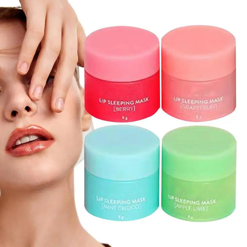 4Pcs Lip Sleeping Masque Nourishing Moisturizing Sleep Lip Masque Moisturizing Nourish Lip Balm Fade Lip Lines Lip Care Lip Mask