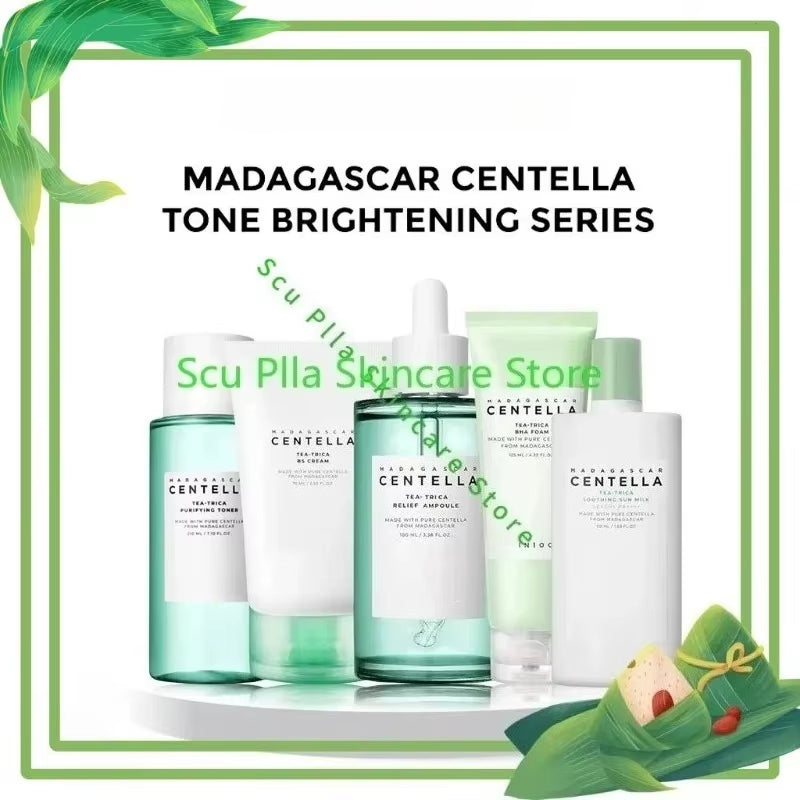 Korean Skincare Centella Asiatica Skincare Hyalu-Cica Cleanser 125Ml Essence 100Ml Cream 75Ml Toner 210Ml Moisturizing Mask 20G