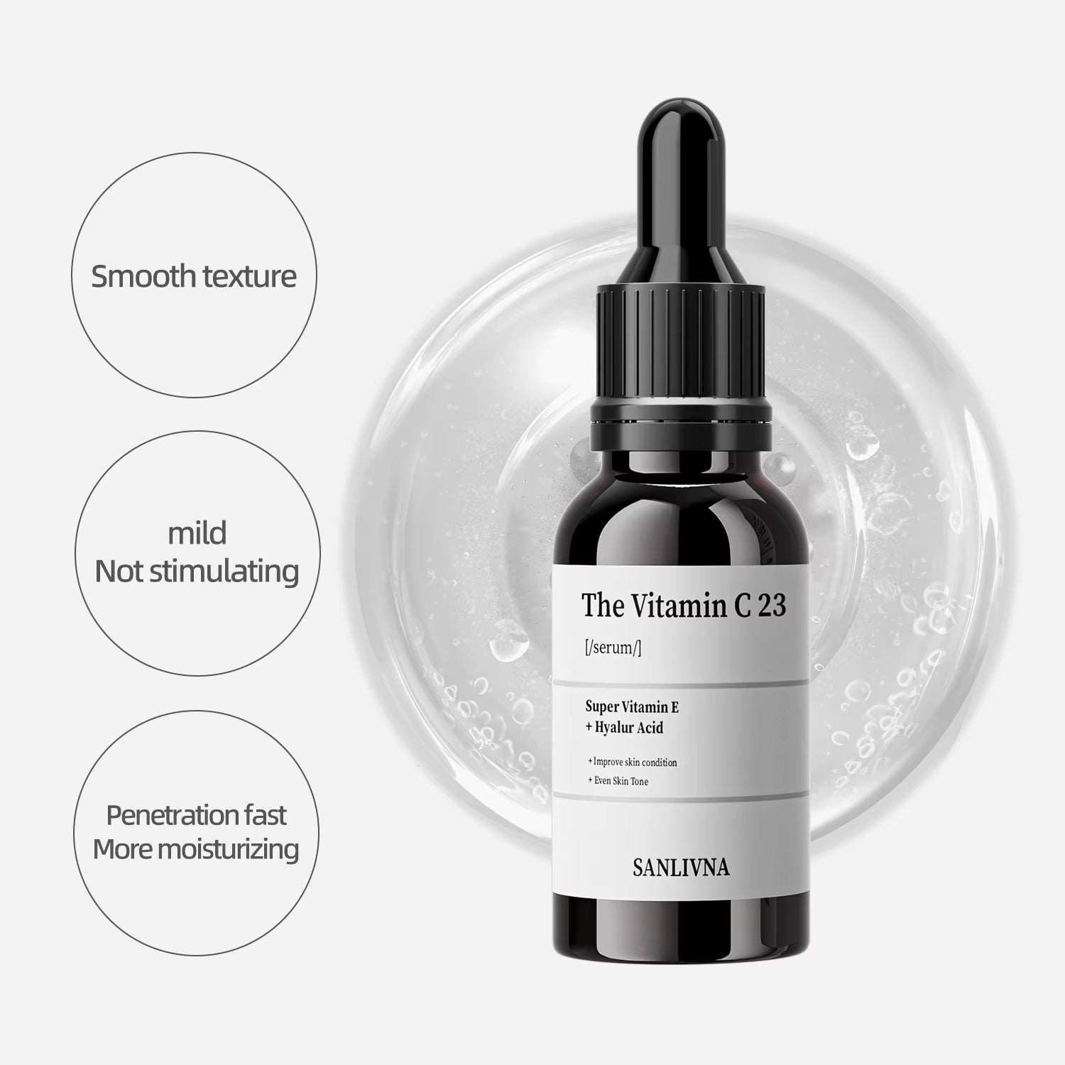 Sanlivna Korean Skincare 6 Peptide + 23% VC Duo - Firming & Revitalizing Serum Set