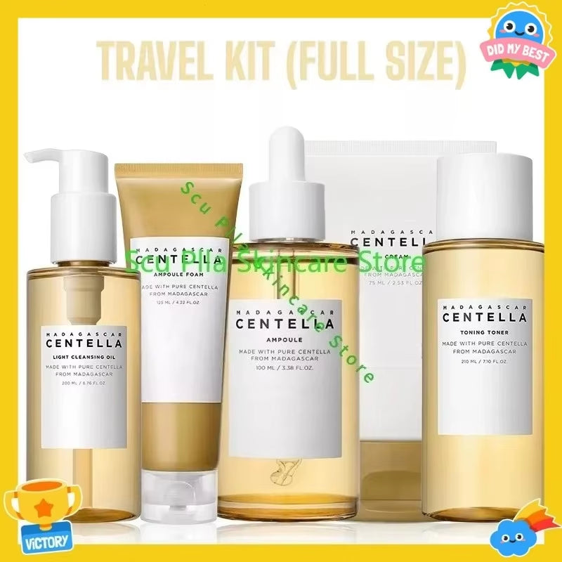 Korean Skincare Centella Asiatica Skincare Hyalu-Cica Cleanser 125Ml Essence 100Ml Cream 75Ml Toner 210Ml Moisturizing Mask 20G