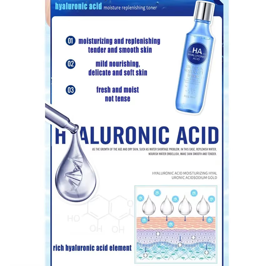 BIOAQUA Hyaluronic Acid Moisture Replenishment Toner Face Toners Skin Care Refreshing Whitening Skin Treatment Beauty Face Care