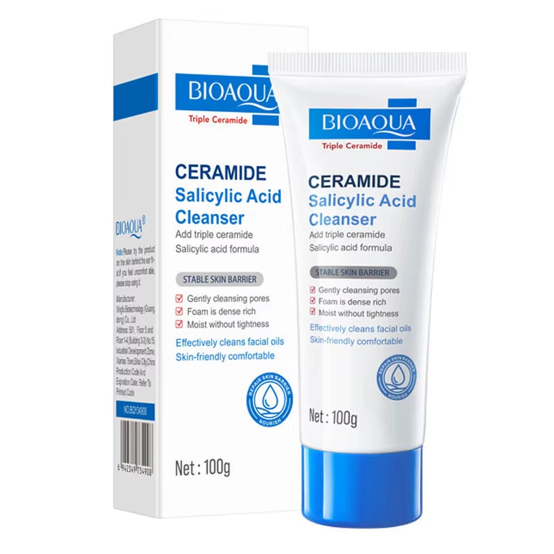 Salicylic Acid Cleansing Facial Cleanser Oil Control Anti-Acne Skin Care Whitening Cleanser Gentle Mild Facial Cleanser