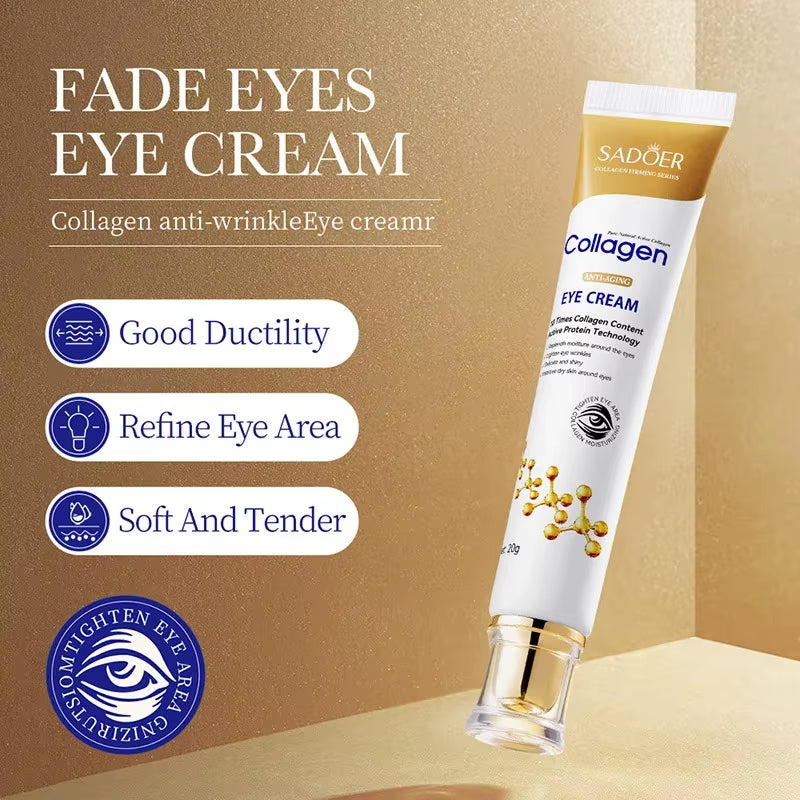 SADOER Collagen Eye Cream Retinol Eye Cream anti Dark Circles Eye Bag Firming Skin Moisturizing Skincare Skin Care for Eyes Care