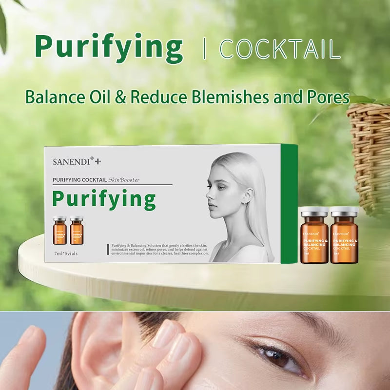 Cocktail Serum for Facial Ampoule Hyaluronic Acid Dermapen Purifying Hydrating Skinbooster Korean Skincare Set 7Ml*5Vial