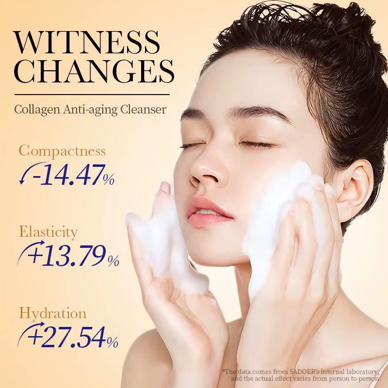 SADOER Collagen Facial Cleanser Skincare Firming Moisturizing Face Cleansing Face Wash Foam Cleanser Skin Care Products