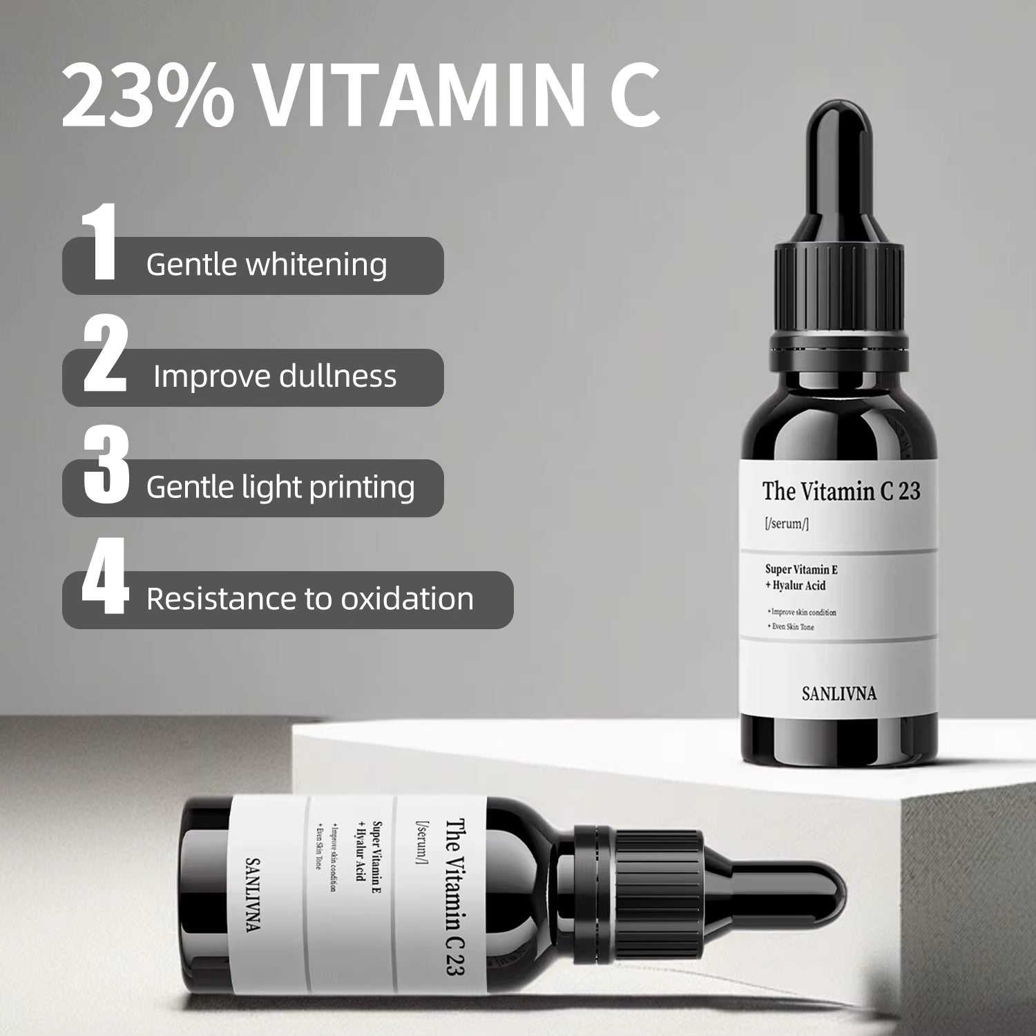 Sanlivna Korean Skincare 6 Peptide + 23% VC Duo - Firming & Revitalizing Serum Set