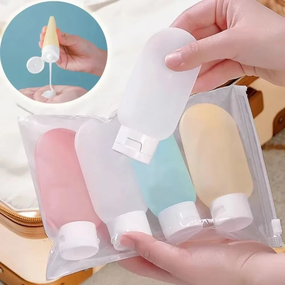 4Pcs/Set Refillable Bottle 60Ml Soft Lotion Container Squeeze Tube Empty Bottle Portable Travel Shampoo Bottle