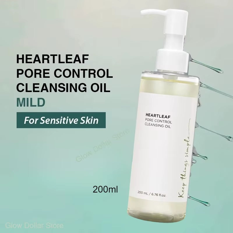 Korean  Heartleaf Pore Control Cleansing Oil Pore Care Blackhead Removal Makeup Daily Deep Facial Cleansing Oil Skincare Set