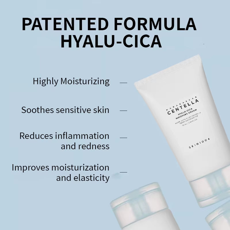 Korean Centella Hyalu-Cica Moisture Cream and Facial Hyalu Cica Water-Fit Sun Serum SPF50 Sunscream Protection Skincare Product