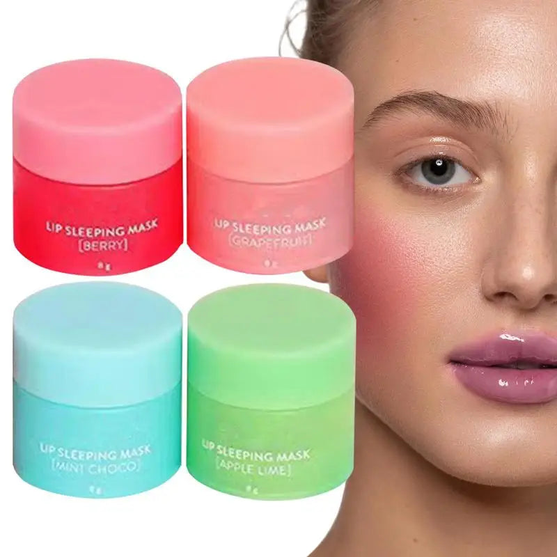 4Pcs Lip Sleeping Masque Nourishing Moisturizing Sleep Lip Masque Moisturizing Nourish Lip Balm Fade Lip Lines Lip Care Lip Mask