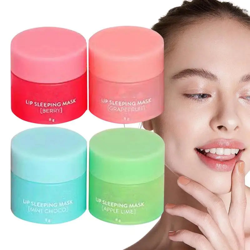 4Pcs Lip Sleeping Masque Nourishing Moisturizing Sleep Lip Masque Moisturizing Nourish Lip Balm Fade Lip Lines Lip Care Lip Mask