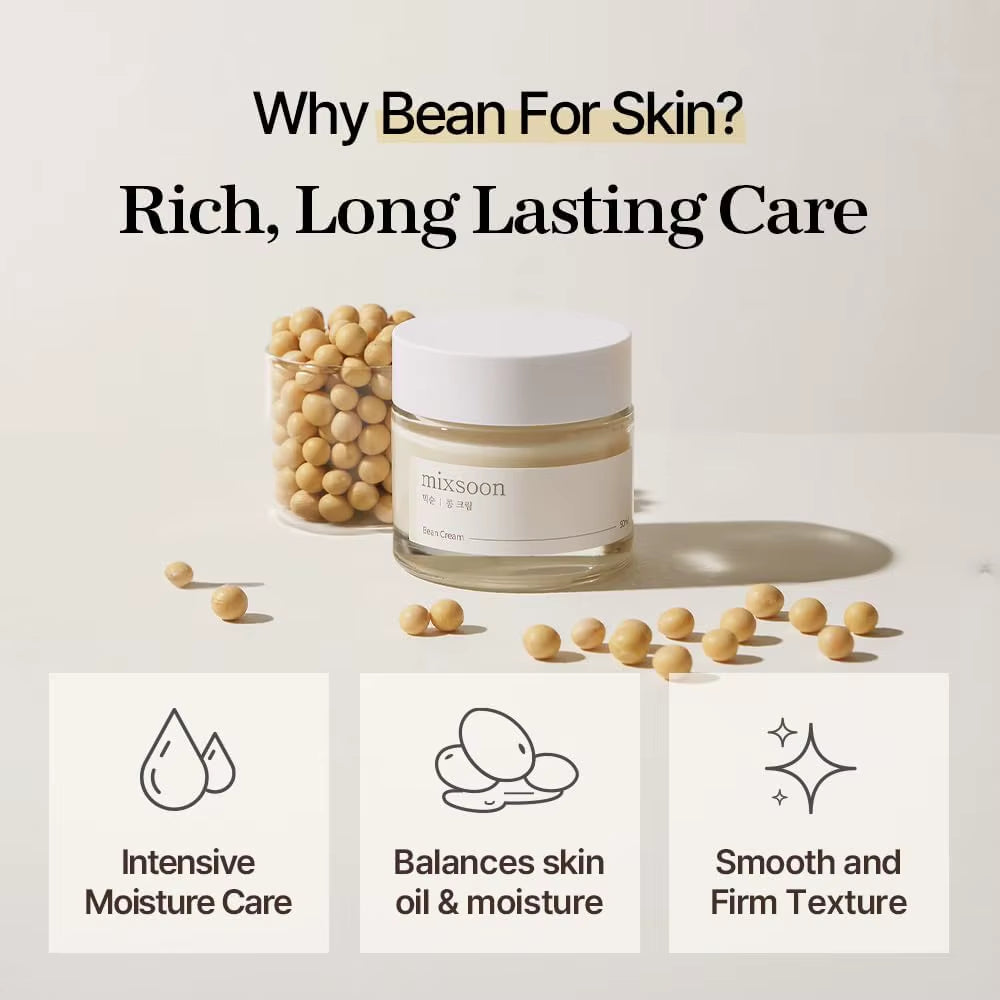 Mixsoon Bean Glass Skin Duo Essence 50Ml Cream 50Ml Hydrating Repair Korean Skincare