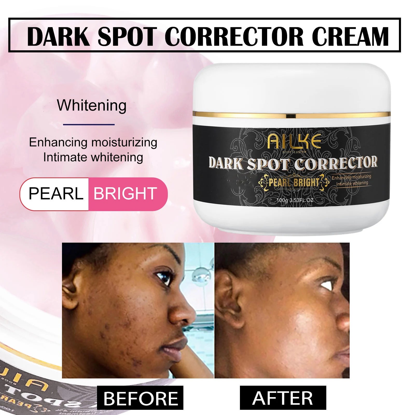 AILKE Ensemble de blanchiment au collagène pour tous les types de peau, éclaircissant, réduit les taches foncées, les taches de rousseur, l'hyperpigmentation, même le teint