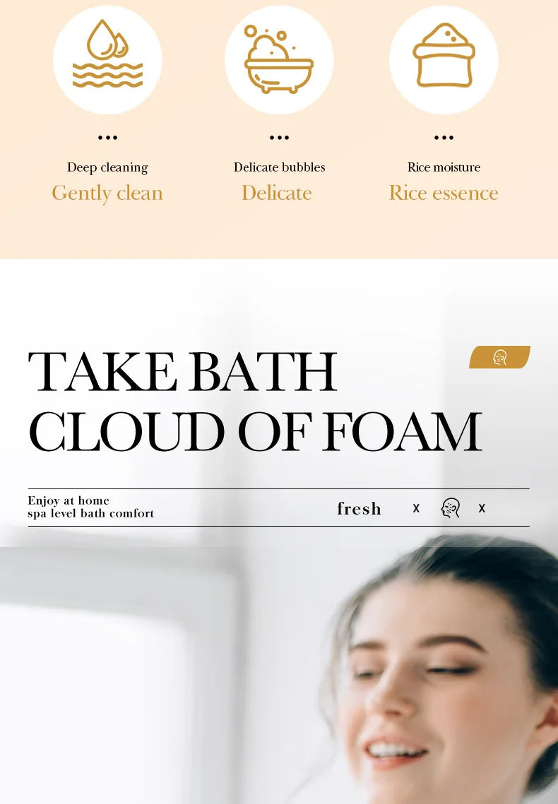 BIOAQUA savon pour le visage en pulpe brute de riz blanc mousse de lavage du visage nettoyant pour le visage hydratant contrôle de l'huile corps bain savon fait à la main