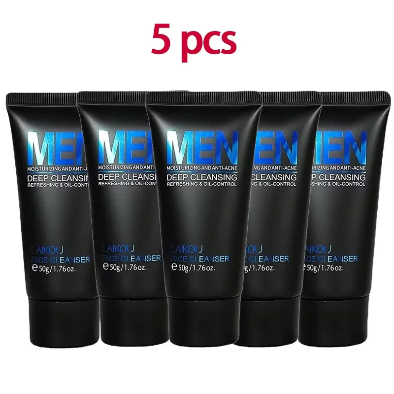 LAIKOU hommes nettoyant pour le visage lavage du visage hydratant homme soins de la peau contrôle du sébum points noirs enlever gommage cosmétiques profond Norishing 50g