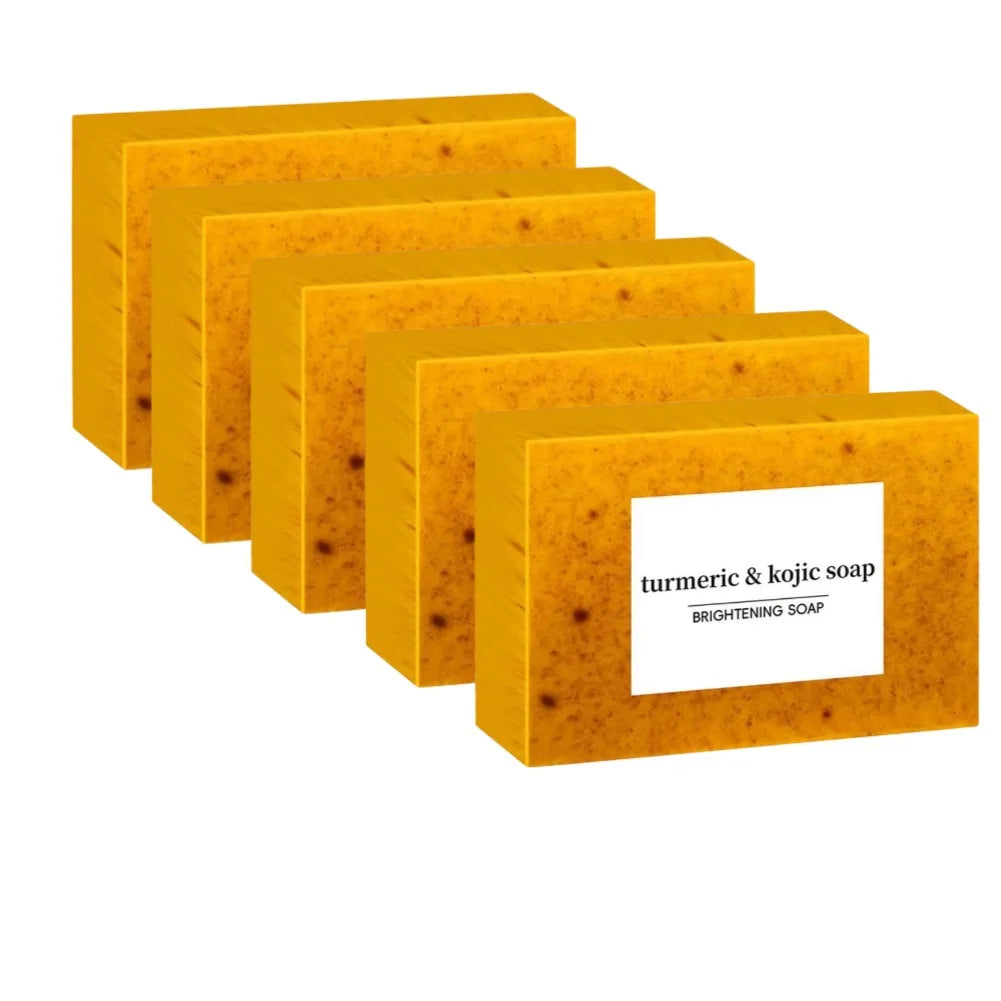 Savon fait à la main au curcuma, savon à l'acide kojique au citron, savon de douche et pour le visage, soins du corps, 100g, 1/3/5 pièces