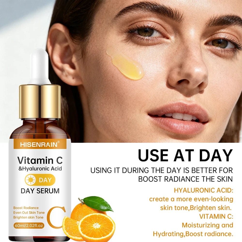 HISENRAIN Sérum Vitamine C + Rétinol + Acide Hyaluronique Duo |   Combo éclaircissant et hydratation anti-âge |   Pour tout type de peau.