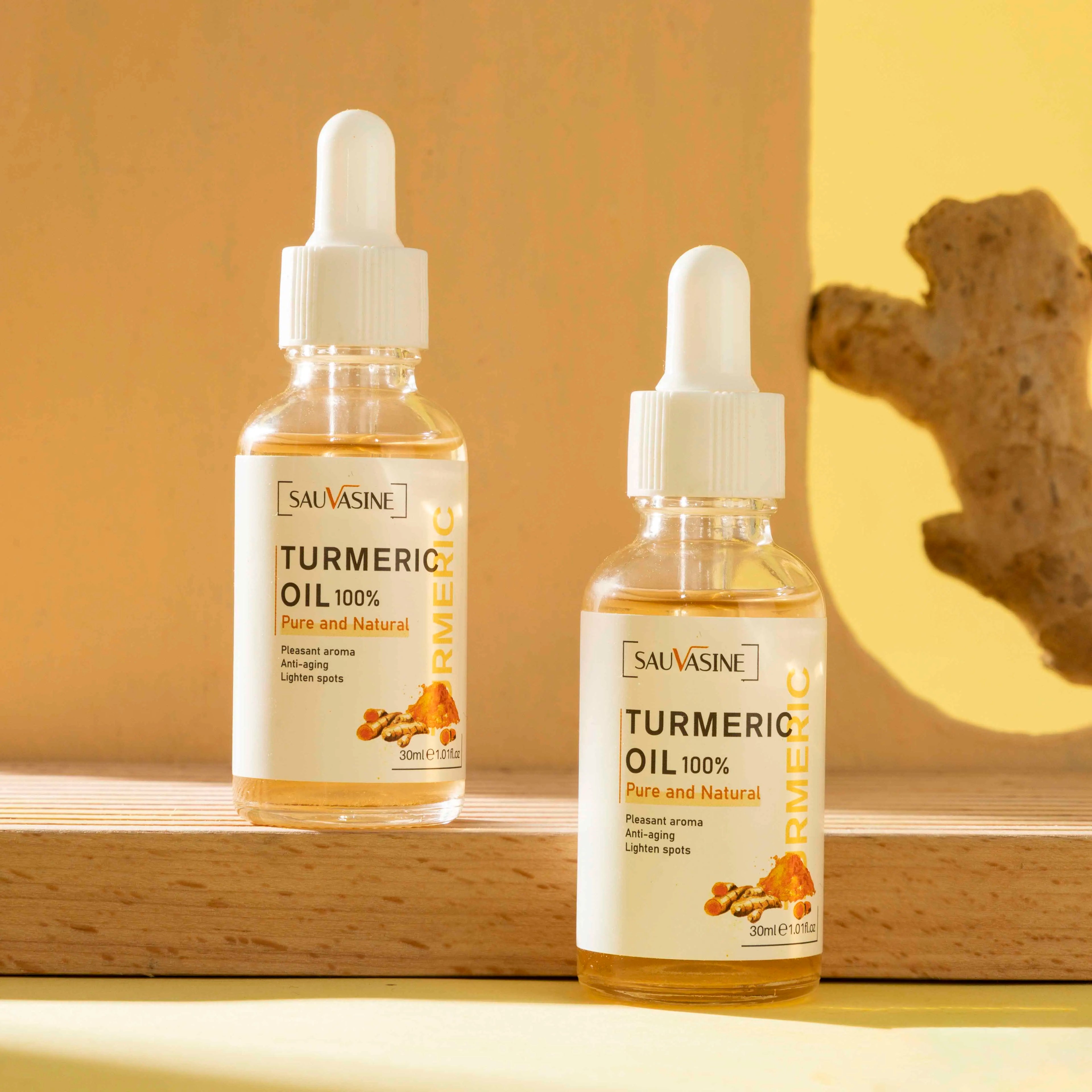 30Ml 100% Turmeric Oil anti Aging Face Whitening Serum Reduce Wrinkle Fine Lines Dark Spot Brightening Facial Lighten Men Women