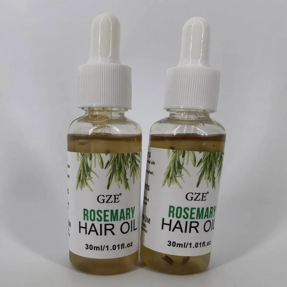 Huile de romarin Greflective pour cheveux, huile pour cheveux du cuir chevelu, tout type et Bergame, lisse, vagues et cheveux chimiquement, renforce, 2 paquets