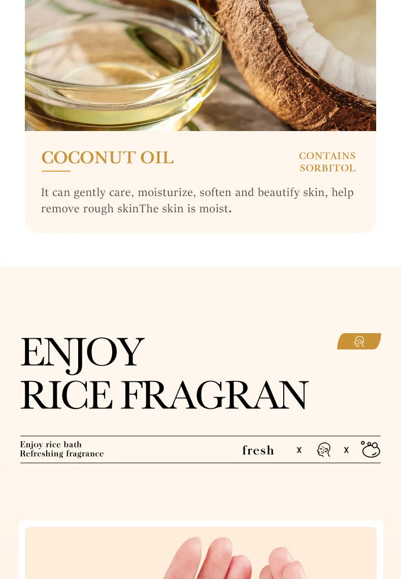 BIOAQUA savon pour le visage en pulpe brute de riz blanc mousse de lavage du visage nettoyant pour le visage hydratant contrôle de l'huile corps bain savon fait à la main