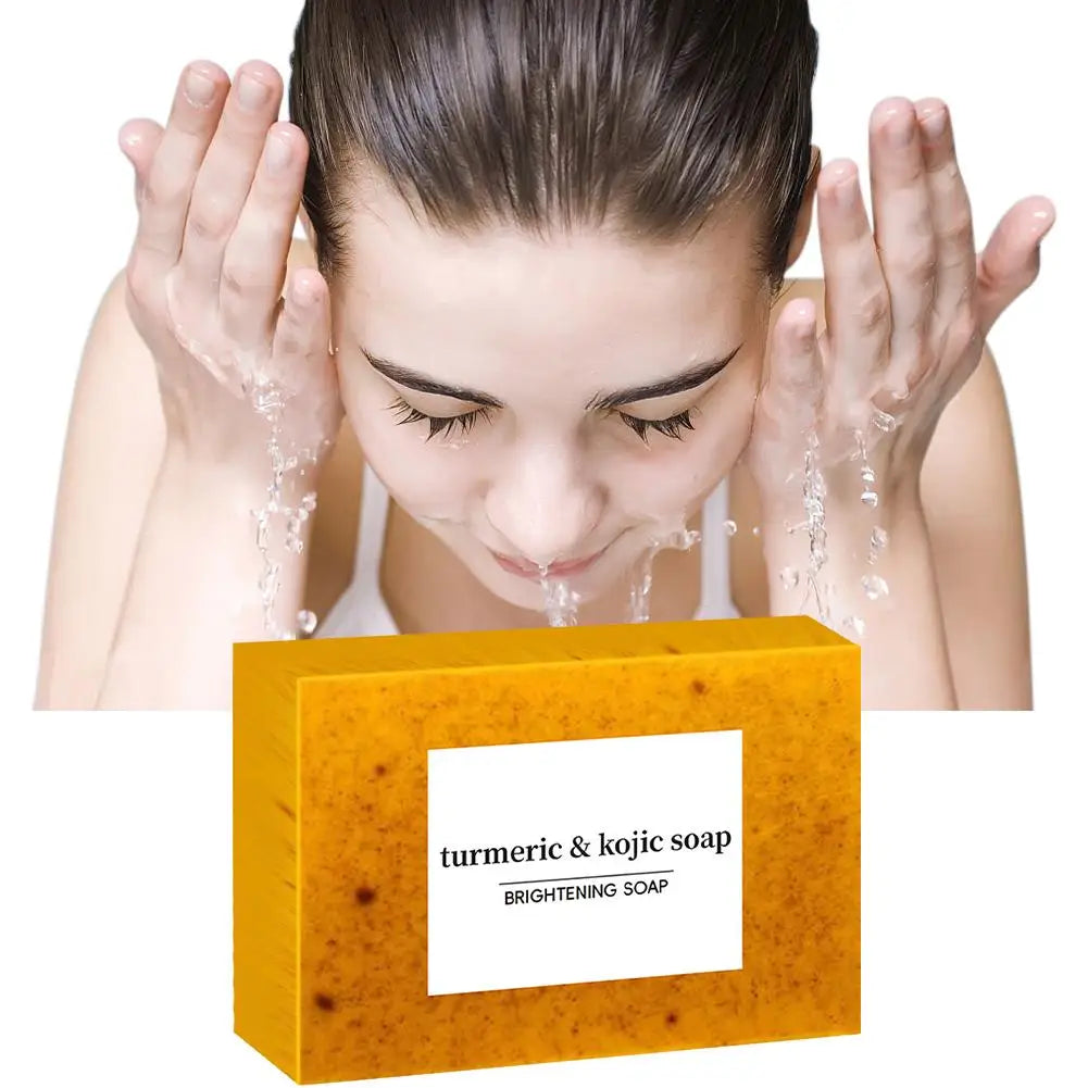 Savon fait à la main au curcuma, savon à l'acide kojique au citron, savon de douche et pour le visage, soins du corps, 100g, 1/3/5 pièces