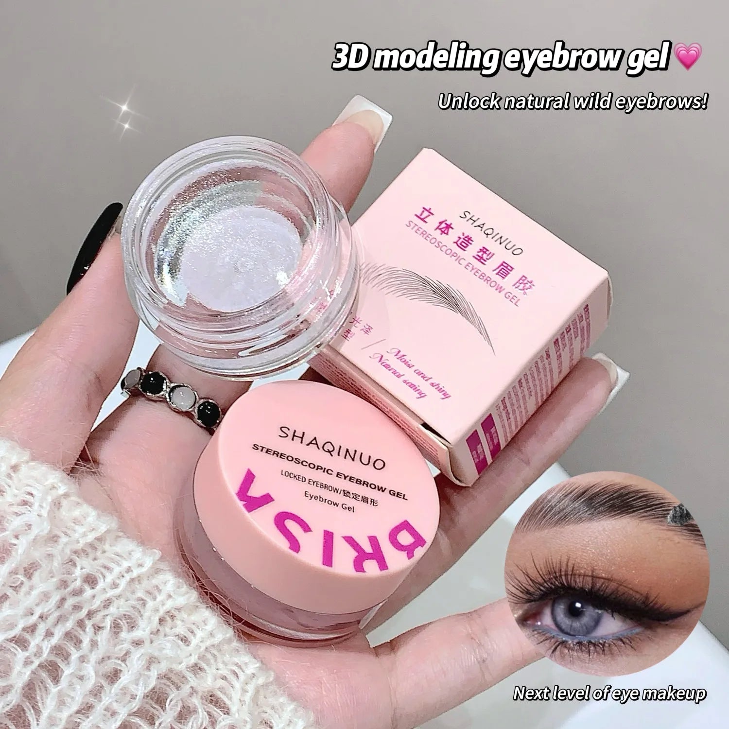 Regina EyebloggGel Gel, Crée des sourcils naturels, Styling, tridimensionnel, Bergame