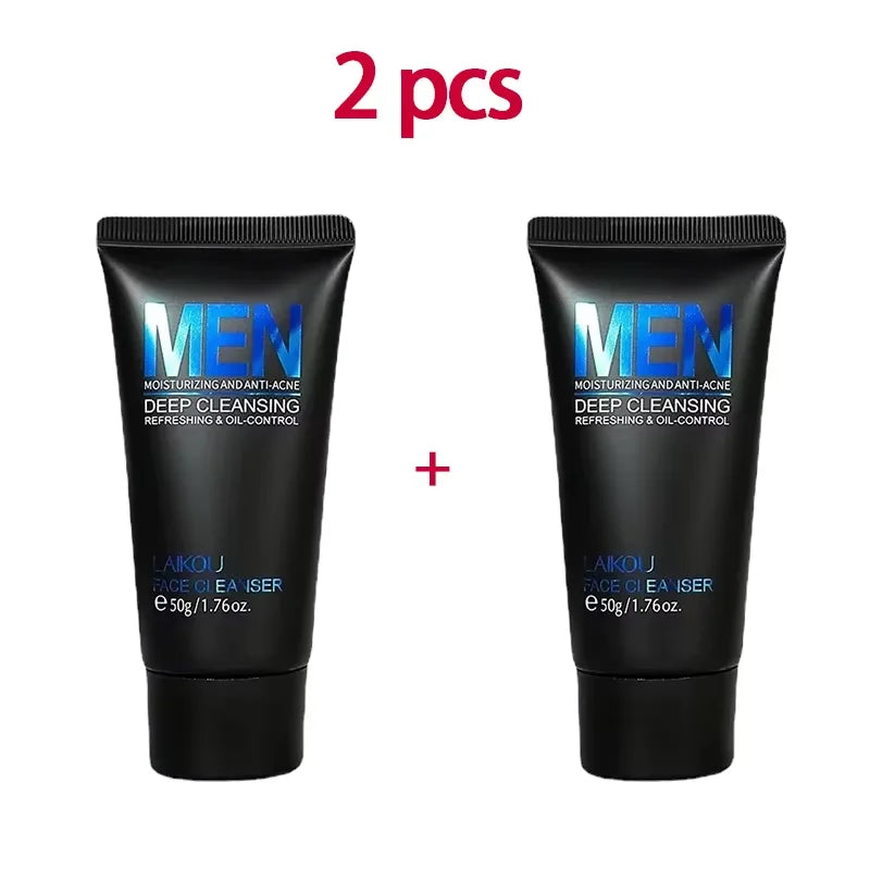 LAIKOU hommes nettoyant pour le visage lavage du visage hydratant homme soins de la peau contrôle du sébum points noirs enlever gommage cosmétiques profond Norishing 50g