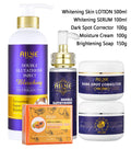 AILKE Kit de soins de la peau 5 en 1 au glutathion pour femmes, avec Lotion pour le corps, sérum, crème anti-taches foncées, crème pour le corps, savon éclaircissant
