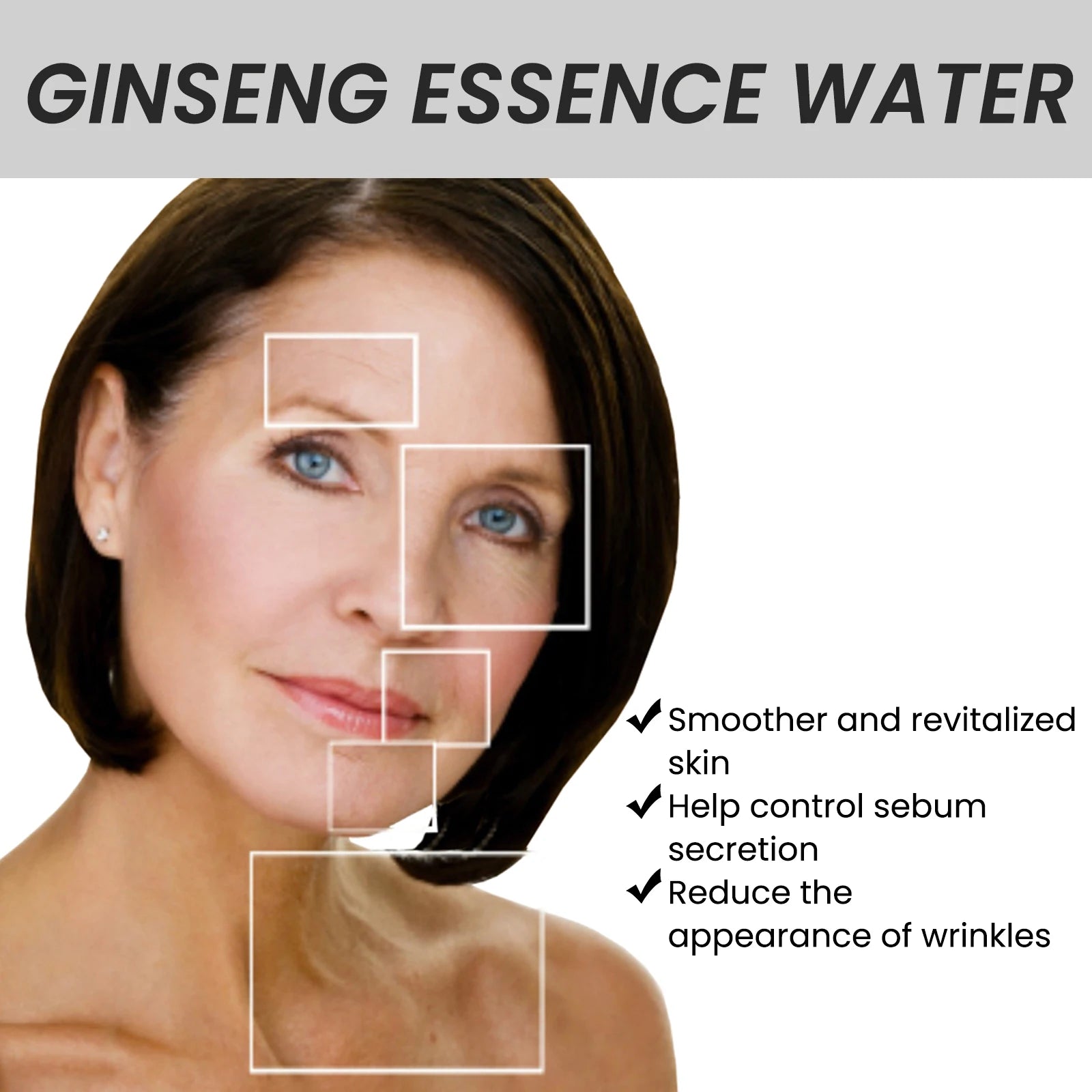 Essence de Ginseng pour le visage, hydrate, éclaircit les ridules, lisse, restaure la peau sèche et terne, sérum éclaircissant, Toner de soin hydratant pour le visage