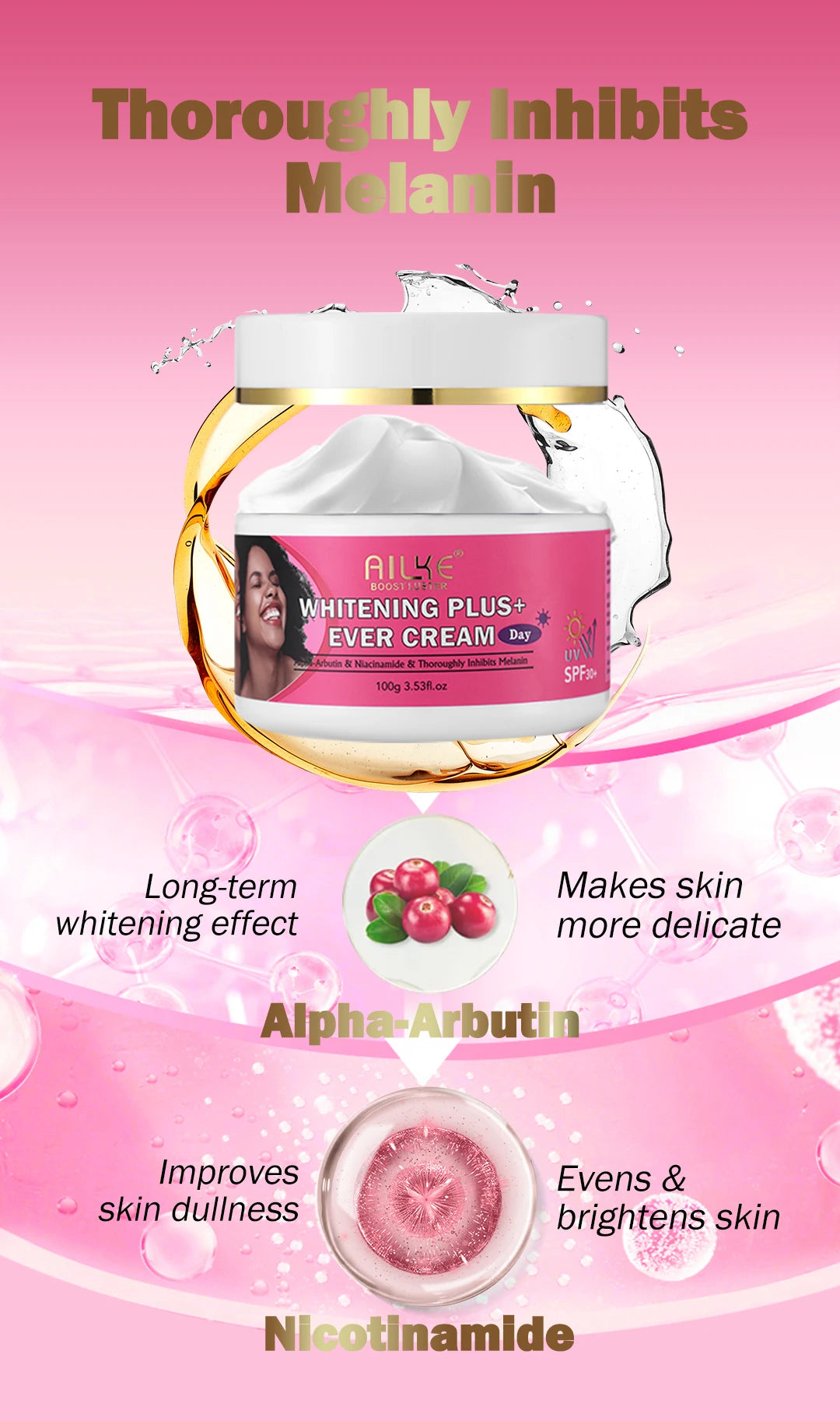 AILKE Ensemble éclaircissant naturel pour tous les types de peau, nettoyage, taches foncées et élimination de l'acné, stimule l'éclat, bio, végétalien