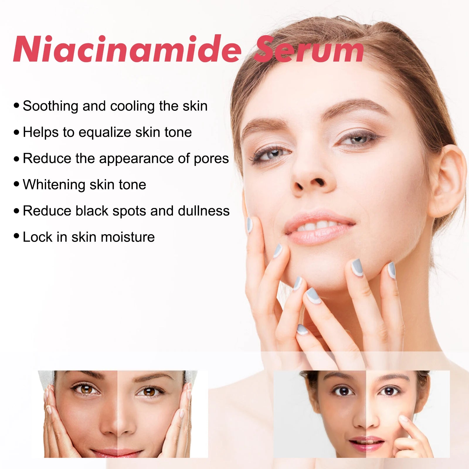 HOYGI pêche Niacinamide sérum pour le visage fondu mélanine tache foncée rétrécit les Pores lisse éclaircir la peau hydratant rajeunissement soins de la peau