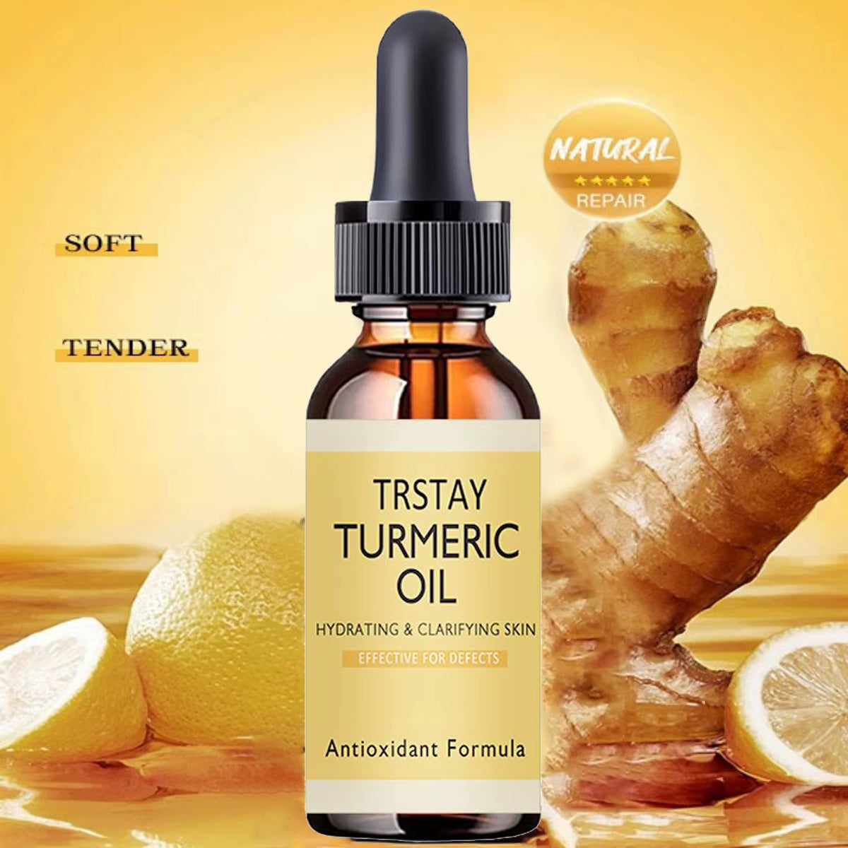 New Turmeric Oil Glow to Facial Lightening Serum for Black Brown Skin Leg Hand Body Whitening for Dark Skin Beauty Health
