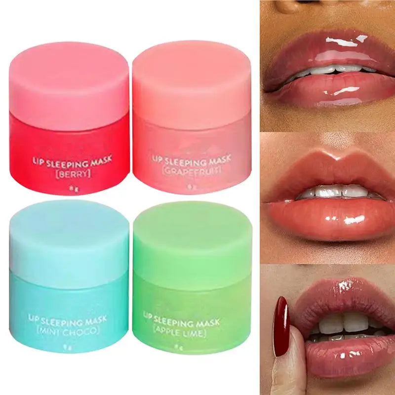 4Pcs Lip Sleeping Masque Nourishing Moisturizing Sleep Lip Masque Moisturizing Nourish Lip Balm Fade Lip Lines Lip Care Lip Mask
