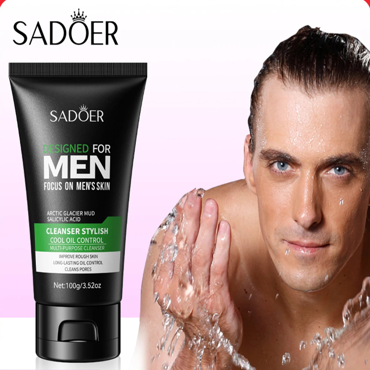 Cool Facial Cleanser Refreshing Fragrance Deep Cleansing Moisturizing Moisturizing Pore Tightening Men'S Facial Cleanser