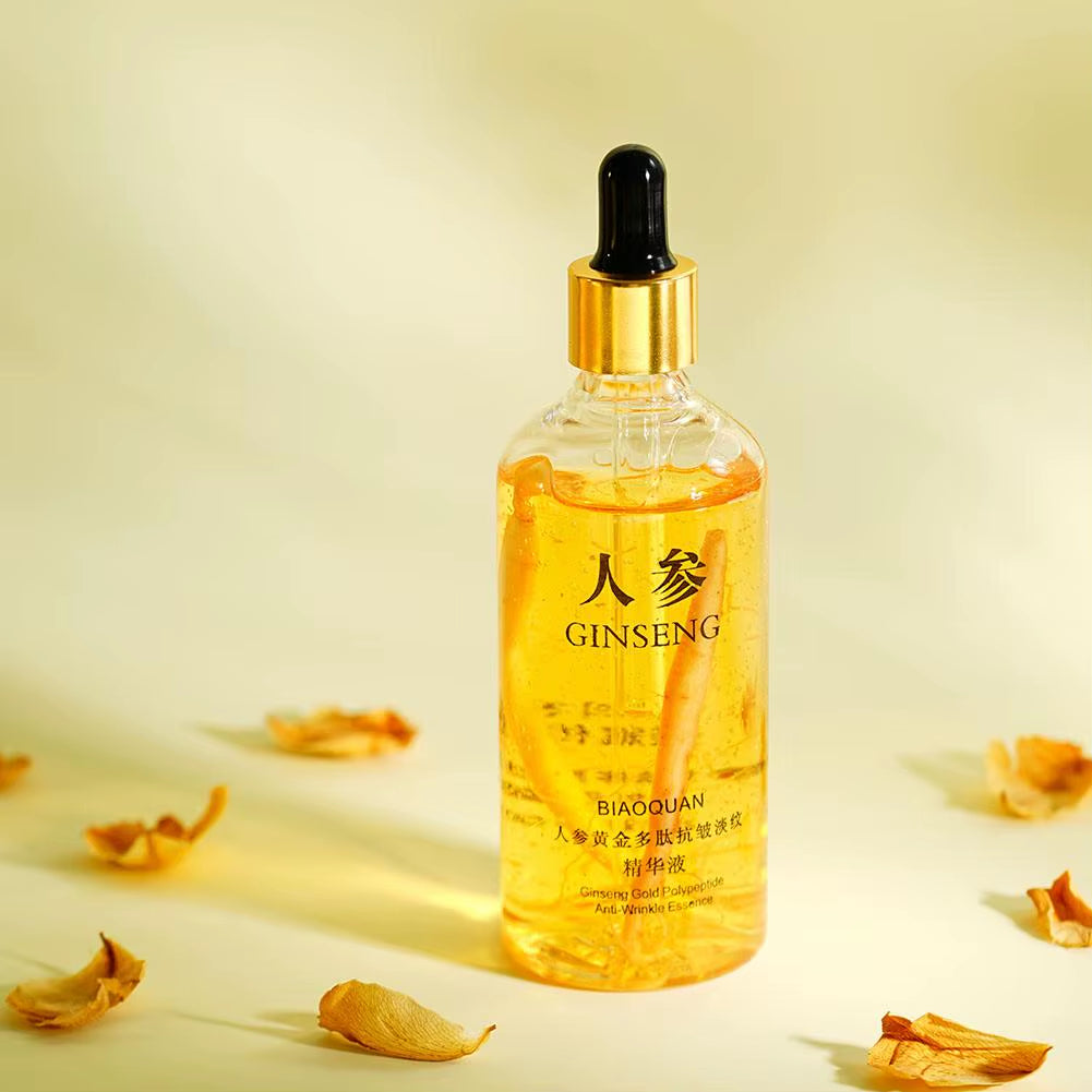 100Mlgold Ginseng Face Essence Polypeptide Lightening Skin Moisturizing Facial Serum Smoothing Skin Care Products Deep Hydration