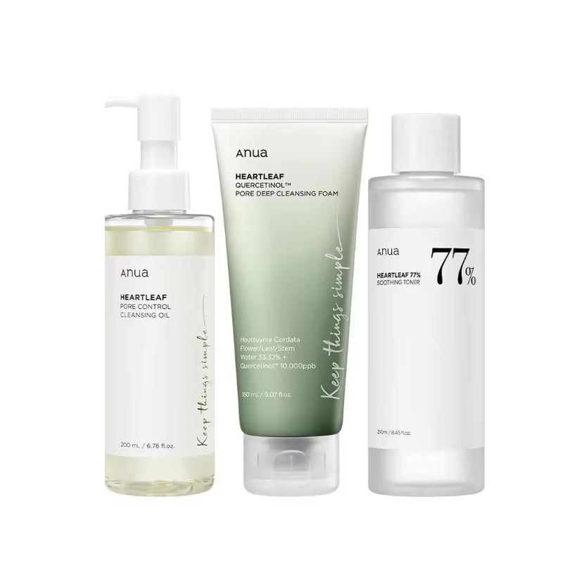 Korean  Heartleaf Pore Control Cleansing Oil Pore Care Blackhead Removal Makeup Daily Deep Facial Cleansing Oil Skincare Set