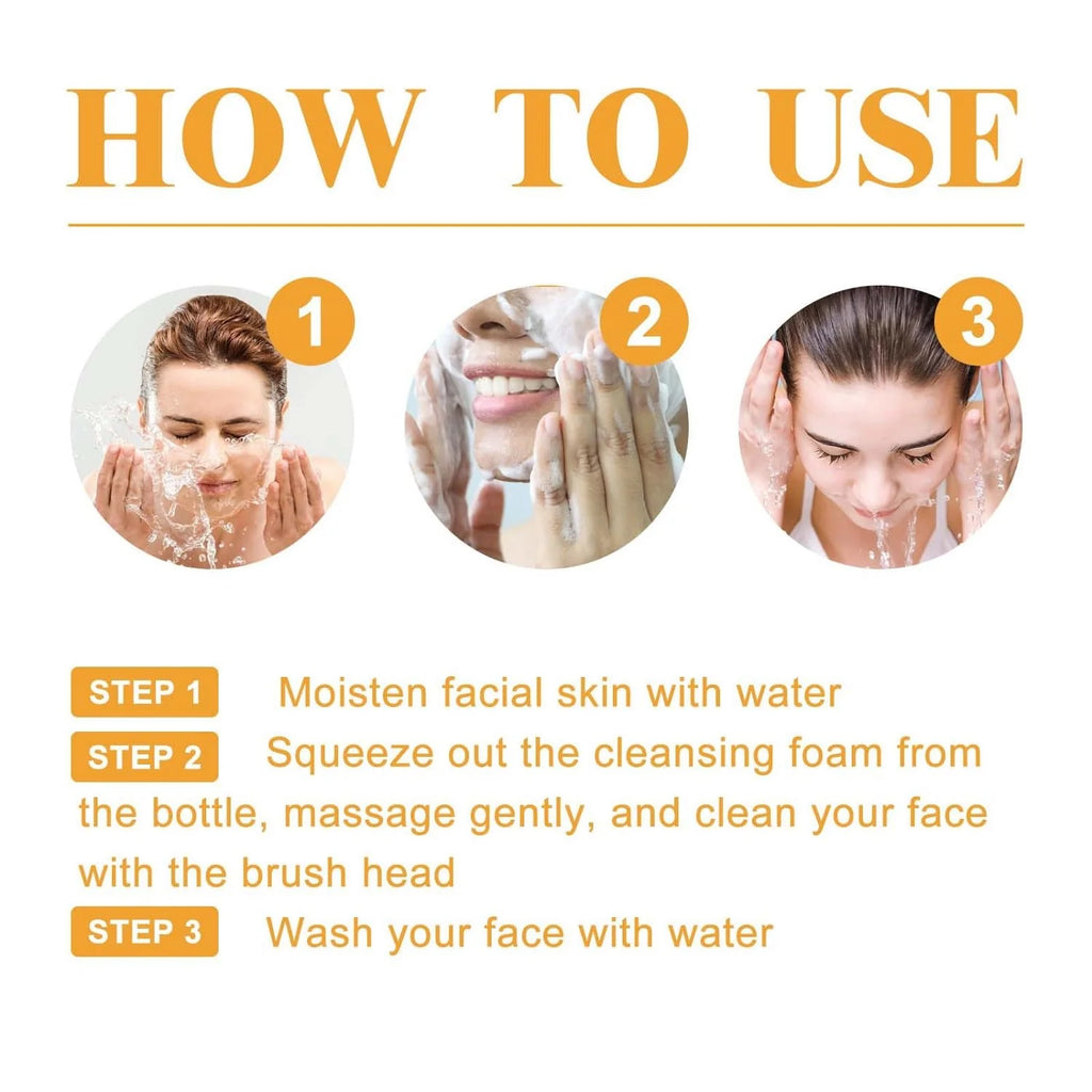 Turmeric Facial Cleanser with Soft Brush – Deep Foaming Face Wash for Brightening, Acne Control & Glowing Skin (100Ml)