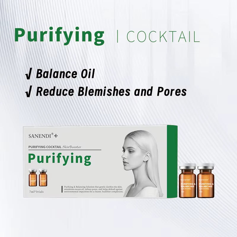 Cocktail Serum for Facial Ampoule Hyaluronic Acid Dermapen Purifying Hydrating Skinbooster Korean Skincare Set 7Ml*5Vial
