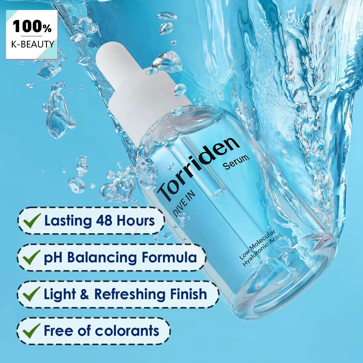 DIVE-IN Low-Molecular Hyaluronic Acid Serum 50Ml,Refreshing & Non-Sticky,Barrier Support,K-Beauty,Korean Makeup
