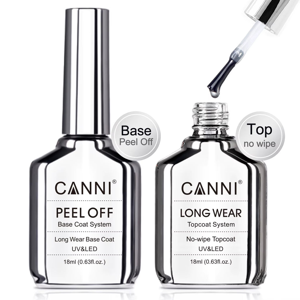 TPO FREE HEMA FREE 18Ml Long Wear Diamond Nowipe Top Coat Peeloff Base Coat Soak off UV LED Gel Polish Nail Manicure