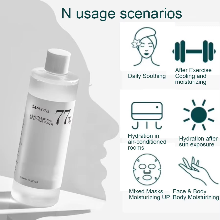 Sanlivna Korean Skincare Heartleaf 4-Piece Set - Oil Balance & Brightening with Soothing Complex