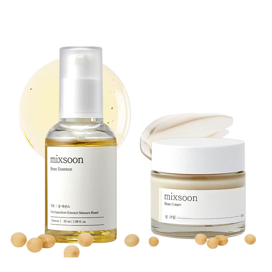Mixsoon Bean Glass Skin Duo Essence 50Ml Cream 50Ml Hydrating Repair Korean Skincare